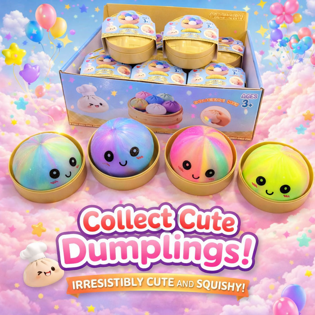 Mochi Bao Sensory Squishies - 8.5 cm Rainbow Flour - Box of 12