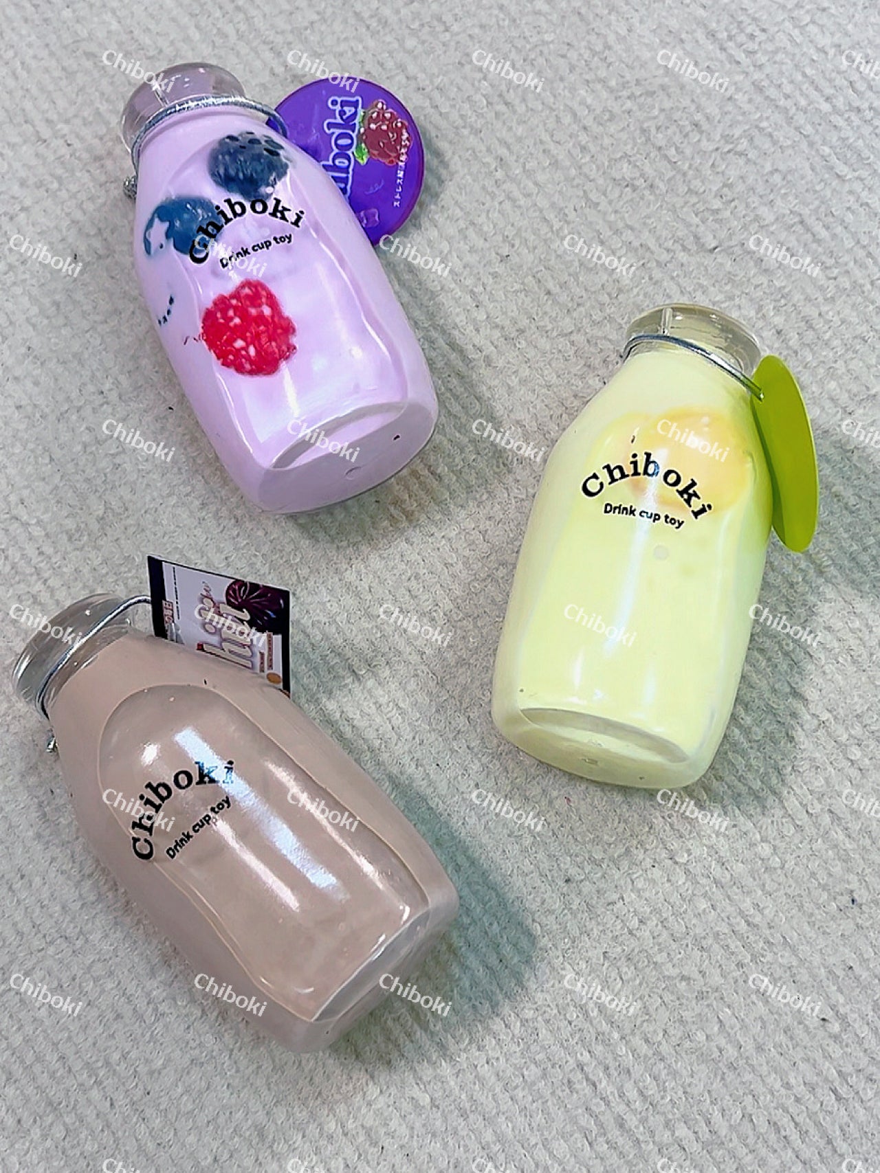 Milk bottle squishy squeezed in hand
