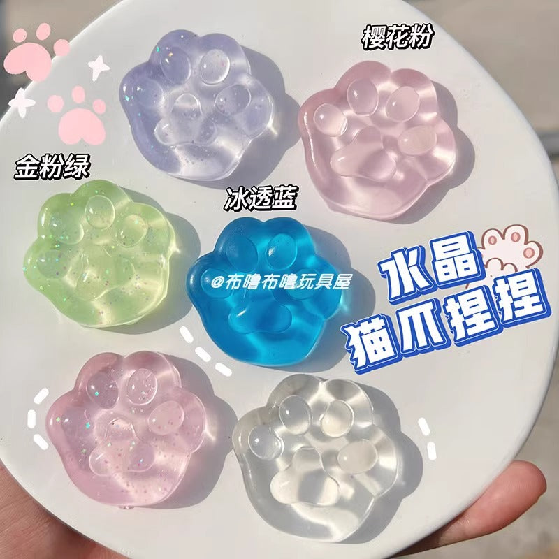 Icy jelly mini squishies – cat paw, ice cube and taiyaki