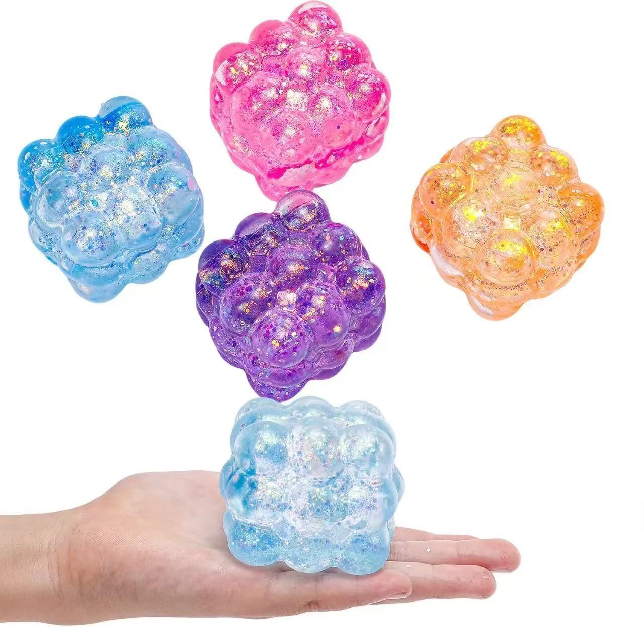 SQ-CUBE-GOLDDUST Gold Dust Cube Squishy