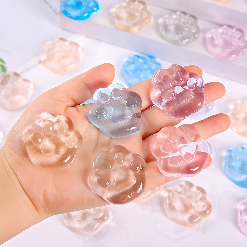 Ice-clear cat paw jelly squishy