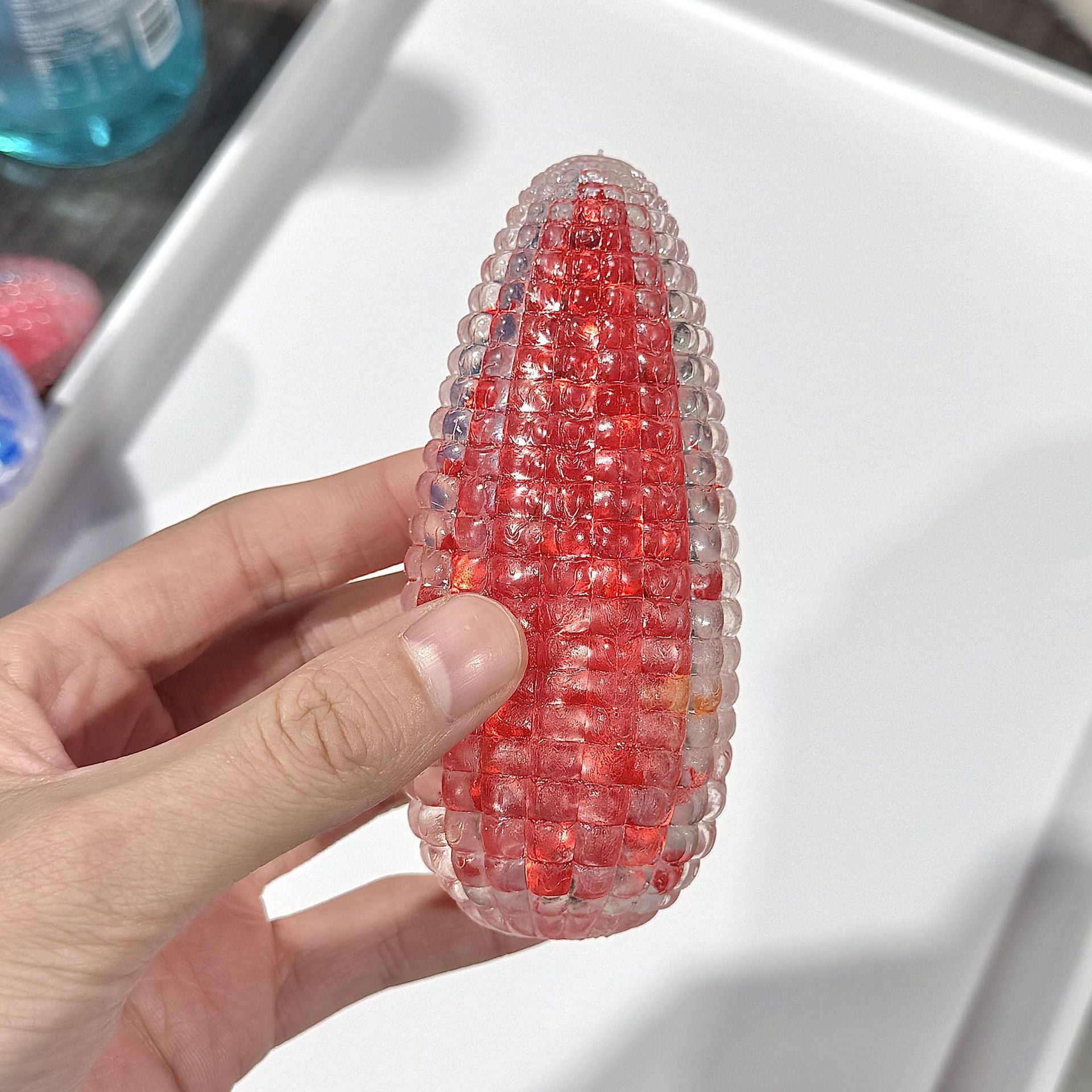 SQ-CORN-RED Crystal Corn Squishy