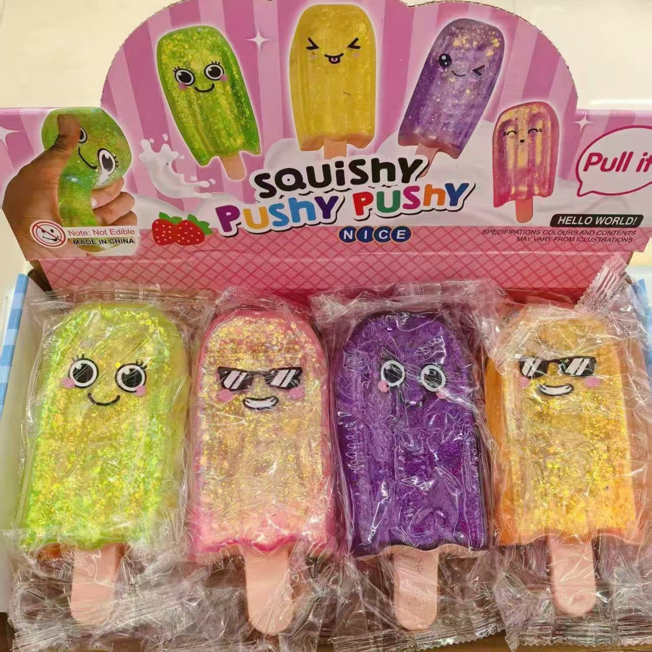 Ice cream squishy squeezed flat showing muddy texture