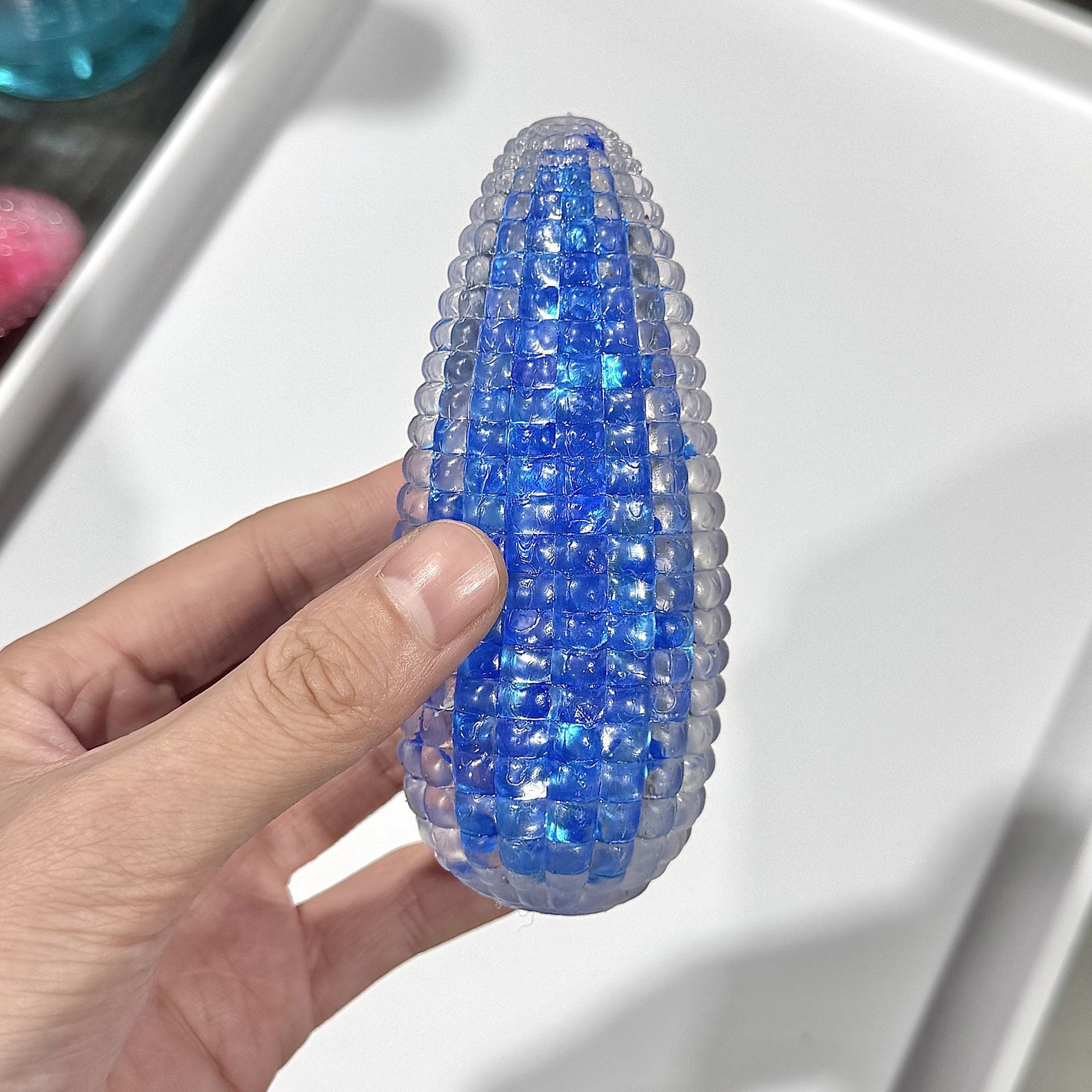 SQ-CORN-BLUE Crystal Corn Squishy