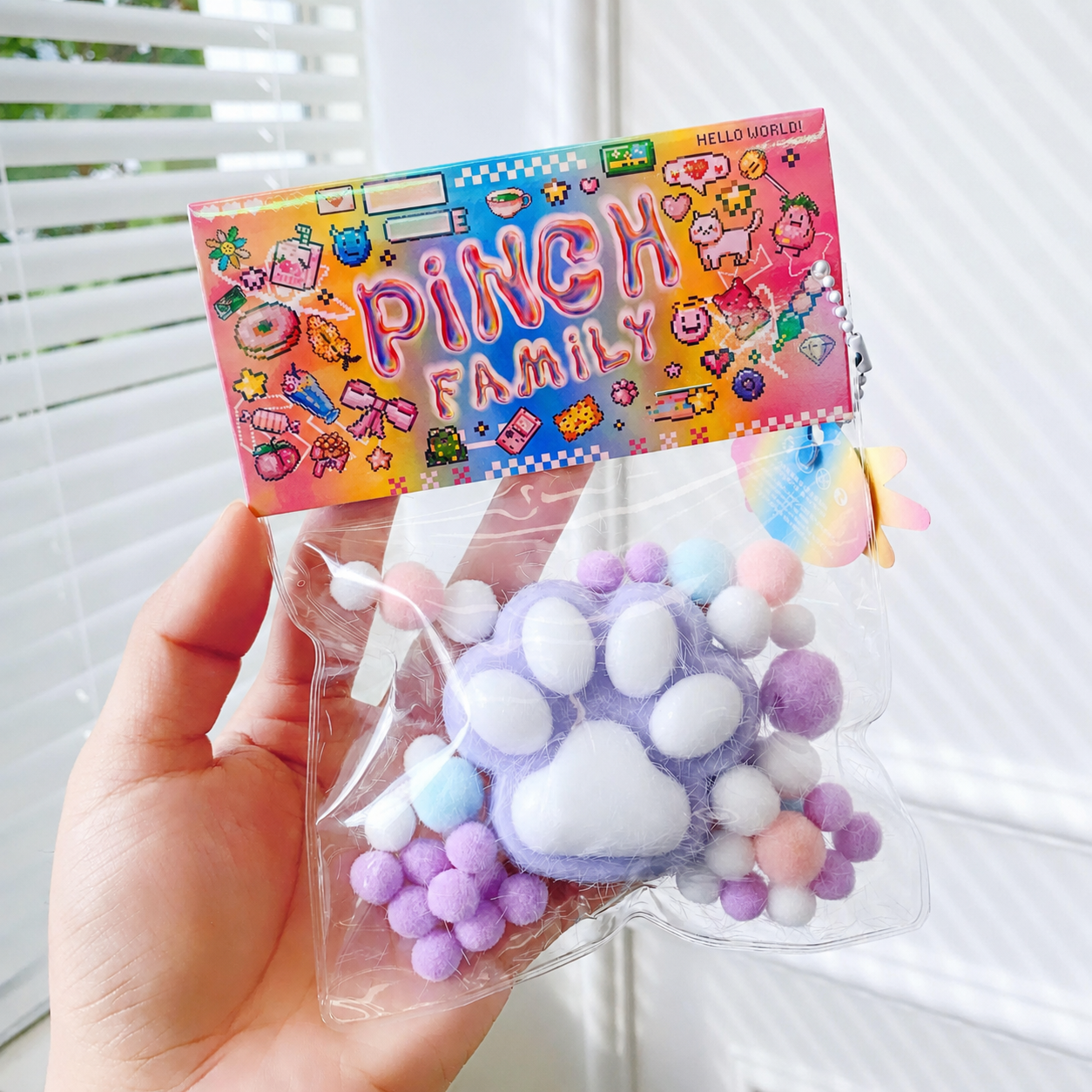 SQ-PAW-FLOCK-PURPLE Flocked Purple Cat Paw
