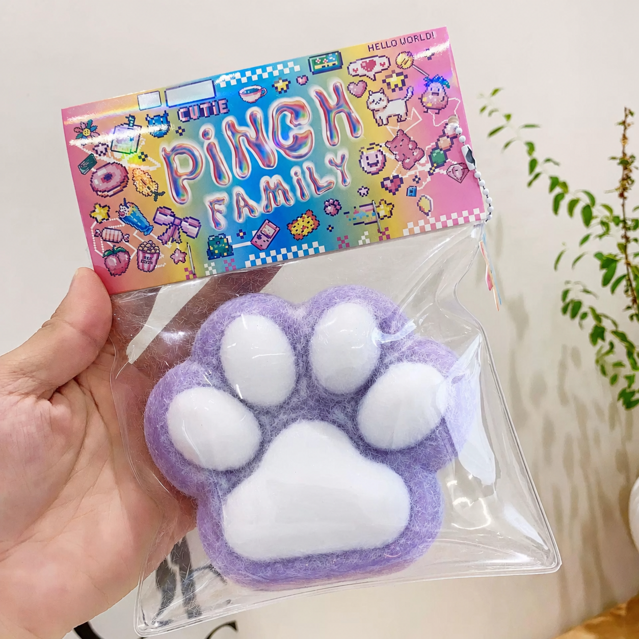 SQ-PAW-JUMBO-PURPLE Jumbo Purple Cat Paw